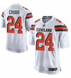 Men's Nike Cleveland Browns #24 Nick Chubb Game White NFL Jersey