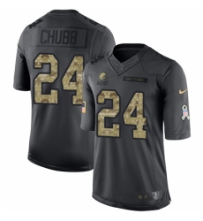 Men's Nike Cleveland Browns #24 Nick Chubb Limited Black 2016 Salute to Service NFL Jersey