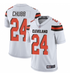 Men's Nike Cleveland Browns #24 Nick Chubb White Vapor Untouchable Limited Player NFL Jersey