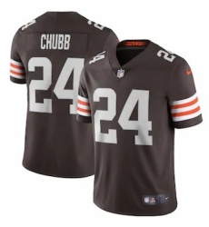 Nike Cleveland Browns #24 Nick Chubb Men's Brown 2020 Vapor Limited Jersey