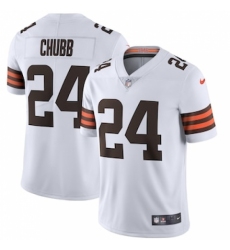 Nike Cleveland Browns #24 Nick Chubb Men's White 2020 Vapor Limited Jersey