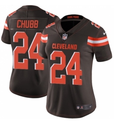 Women's Nike Cleveland Browns #24 Nick Chubb Brown Team Color Vapor Untouchable Limited Player NFL Jersey