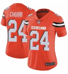 Women's Nike Cleveland Browns #24 Nick Chubb Orange Alternate Vapor Untouchable Limited Player NFL Jersey