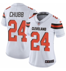 Women's Nike Cleveland Browns #24 Nick Chubb White Vapor Untouchable Limited Player NFL Jersey
