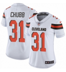 Women's Nike Cleveland Browns #31 Nick Chubb White Vapor Untouchable Limited Player NFL Jersey