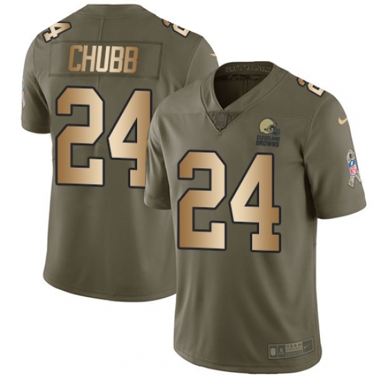 Youth Nike Cleveland Browns #24 Nick Chubb Limited Olive Gold 2017 Salute to Service NFL Jersey Youth Nike Cleveland Browns #24 Nick Chubb Limited Olive Gold 2017 Salute to Service NFL Jersey