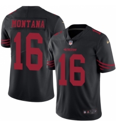 Men's Nike San Francisco 49ers #16 Joe Montana Limited Black Rush Vapor Untouchable NFL Jersey