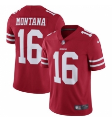 Men's Nike San Francisco 49ers #16 Joe Montana Red Team Color Vapor Untouchable Limited Player NFL Jersey