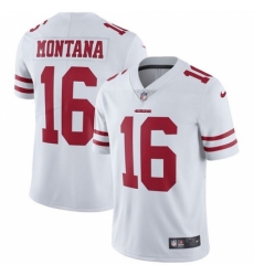 Men's Nike San Francisco 49ers #16 Joe Montana White Vapor Untouchable Limited Player NFL Jersey