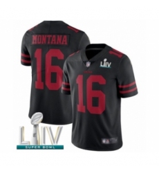 Men's San Francisco 49ers #16 Joe Montana Black Alternate Vapor Untouchable Limited Player Super Bowl LIV Bound Football Jersey
