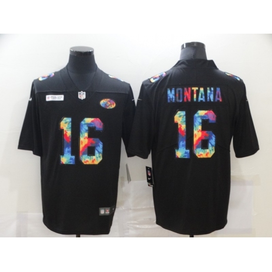 Men's San Francisco 49ers #16 Joe Montana Rainbow Version Nike Limited Jersey Men's San Francisco 49ers #16 Joe Montana Rainbow Version Nike Limited Jersey