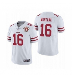 Men's San Francisco 49ers #16 Joe Montana White 2021 75th Anniversary Vapor Untouchable Limited Jersey