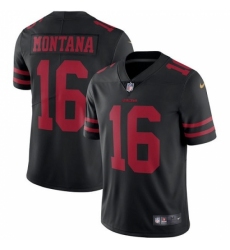 Youth Nike San Francisco 49ers #16 Joe Montana Black Vapor Untouchable Limited Player NFL Jersey