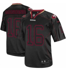 Youth Nike San Francisco 49ers #16 Joe Montana Elite Lights Out Black NFL Jersey