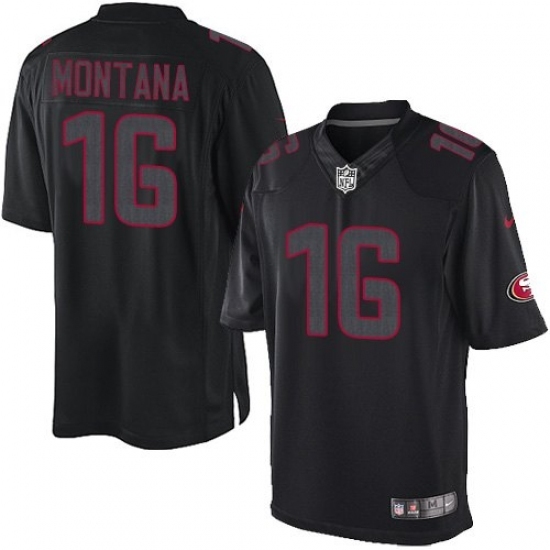 Youth Nike San Francisco 49ers #16 Joe Montana Limited Black Impact NFL Jersey Youth Nike San Francisco 49ers #16 Joe Montana Limited Black Impact NFL Jersey