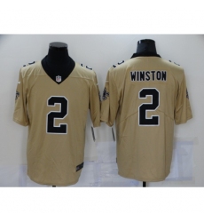 Men's New Orleans Saints #2 Jameis Winston Gold Limited Jersey