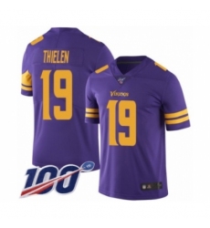 Men's Minnesota Vikings #19 Adam Thielen Limited Purple Rush Vapor Untouchable 100th Season Football Jersey