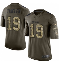 Men's Nike Minnesota Vikings #19 Adam Thielen Elite Green Salute to Service NFL Jersey