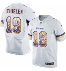 Men's Nike Minnesota Vikings #19 Adam Thielen Elite White Road Drift Fashion NFL Jersey