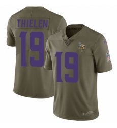 Men's Nike Minnesota Vikings #19 Adam Thielen Limited Olive 2017 Salute to Service NFL Jersey
