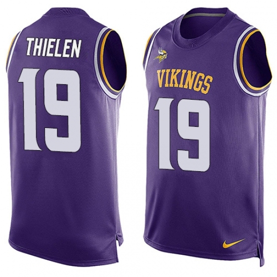 Men's Nike Minnesota Vikings #19 Adam Thielen Limited Purple Player Name & Number Tank Top NFL Jersey Men's Nike Minnesota Vikings #19 Adam Thielen Limited Purple Player Name & Number Tank Top NFL Jersey