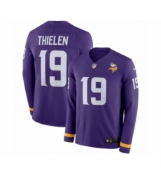 Men's Nike Minnesota Vikings #19 Adam Thielen Limited Purple Therma Long Sleeve NFL Jersey