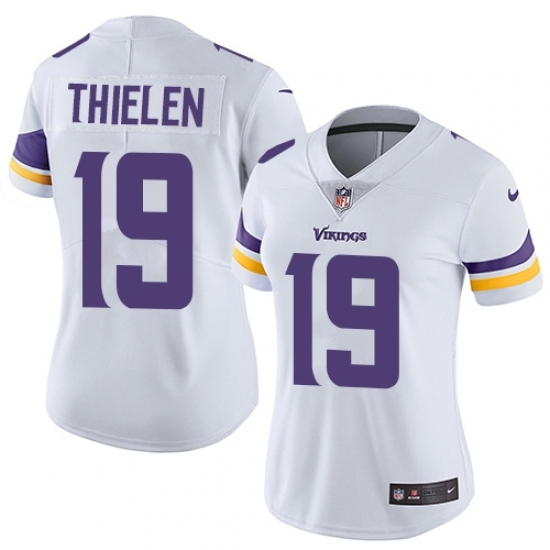 Women's Nike Minnesota Vikings #19 Adam Thielen White Vapor Untouchable Limited Player NFL Jersey Women's Nike Minnesota Vikings #19 Adam Thielen White Vapor Untouchable Limited Player NFL Jersey
