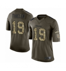 Youth Minnesota Vikings #19 Adam Thielen Limited Green Salute to Service Football Jersey