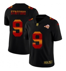 Men's Los Angeles Rams #9 Matthew Stafford Black Nike Red Orange Stripe Vapor Limited NFL Jersey Men's Los Angeles Rams #9 Matthew Stafford Black Nike Red Orange Stripe Vapor Limited NFL Jersey