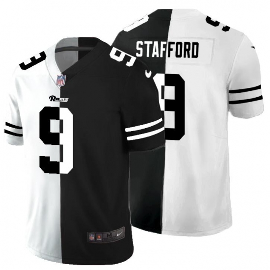 Men's Los Angeles Rams #9 Matthew Stafford Black V White Peace Split Nike Vapor Untouchable Limited NFL Jersey Men's Los Angeles Rams #9 Matthew Stafford Black V White Peace Split Nike Vapor Untouchable Limited NFL Jersey
