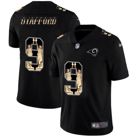 Men's Los Angeles Rams #9 Matthew Stafford Carbon Black Vapor Statue Of Liberty Limited NFL Jersey Men's Los Angeles Rams #9 Matthew Stafford Carbon Black Vapor Statue Of Liberty Limited NFL Jersey