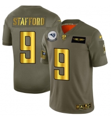 Men's Los Angeles Rams #9 Matthew Stafford NFL Nike Olive Gold 2019 Salute To Service Limited Jersey
