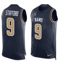 Men's Los Angeles Rams #9 Matthew Stafford Navy Blue Team Color Stitched NFL Limited Tank Top Jersey Men's Los Angeles Rams #9 Matthew Stafford Navy Blue Team Color Stitched NFL Limited Tank Top Jersey