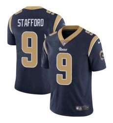 Men's Los Angeles Rams #9 Matthew Stafford Navy Blue Team Color Stitched NFL Vapor Untouchable Limited Jersey