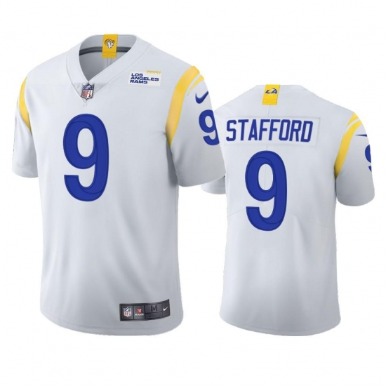 Men's Los Angeles Rams #9 Matthew Stafford Nike 2021 Vapor Limited NFL Jersey - White Men's Los Angeles Rams #9 Matthew Stafford Nike 2021 Vapor Limited NFL Jersey - White