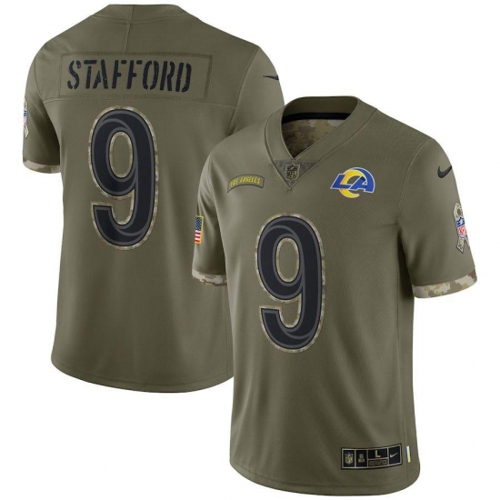 Men's Los Angeles Rams #9 Matthew Stafford Nike 2022 Salute To Service Limited Jersey - Olive Men's Los Angeles Rams #9 Matthew Stafford Nike 2022 Salute To Service Limited Jersey - Olive