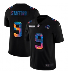 Men's Los Angeles Rams #9 Matthew Stafford Nike Multi-Color Black 2020 NFL Crucial Catch Vapor Untouchable Limited Jersey