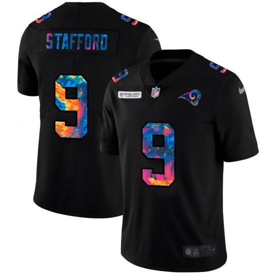 Men's Los Angeles Rams #9 Matthew Stafford Nike Multi-Color Black 2020 NFL Crucial Catch Vapor Untouchable Limited Jersey Men's Los Angeles Rams #9 Matthew Stafford Nike Multi-Color Black 2020 NFL Crucial Catch Vapor Untouchable Limited Jersey