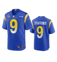 Men's Los Angeles Rams #9 Matthew Stafford Super Bowl LVI Patch Nike Game NFL Jersey - Royal