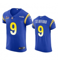 Men's Los Angeles Rams #9 Matthew Stafford Super Bowl LVI Patch Nike Vapor Elite Player NFL Jersey - Royal