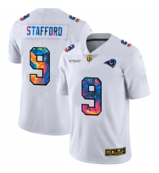 Men's Los Angeles Rams #9 Matthew Stafford White Nike Multi-Color 2020 NFL Crucial Catch Limited NFL Jersey