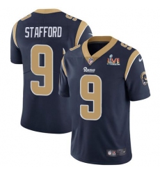 Men's Nike Los Angeles Rams #9 Matthew Stafford Navy Blue Team Color Super Bowl LVI Patch Stitched NFL Vapor Untouchable Limited Jersey Men's Nike Los Angeles Rams #9 Matthew Stafford Navy Blue Team Color Super Bowl LVI Patch Stitched NFL Vapor Untouchable Limited Jersey