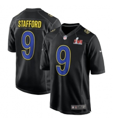 Men's Nike Los Angeles Rams #9 Matthew Stafford Nike Black Super Bowl LVI Bound Game Fashion Jersey Men's Nike Los Angeles Rams #9 Matthew Stafford Nike Black Super Bowl LVI Bound Game Fashion Jersey