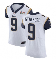Men's Nike Los Angeles Rams #9 Matthew Stafford White Super Bowl LVI Patch Stitched NFL Vapor Untouchable Elite Jersey