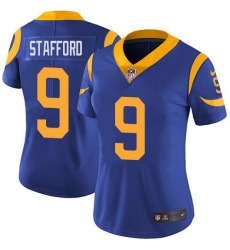 Women's Los Angeles Rams #9 Matthew Stafford Royal Blue Alternate Stitched NFL Vapor Untouchable Limited Jersey