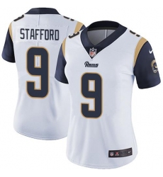 Women's Los Angeles Rams #9 Matthew Stafford White Stitched NFL Vapor Untouchable Limited Jersey Women's Los Angeles Rams #9 Matthew Stafford White Stitched NFL Vapor Untouchable Limited Jersey