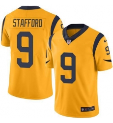 Youth Los Angeles Rams #9 Matthew Stafford Gold Stitched NFL Limited Rush Jersey