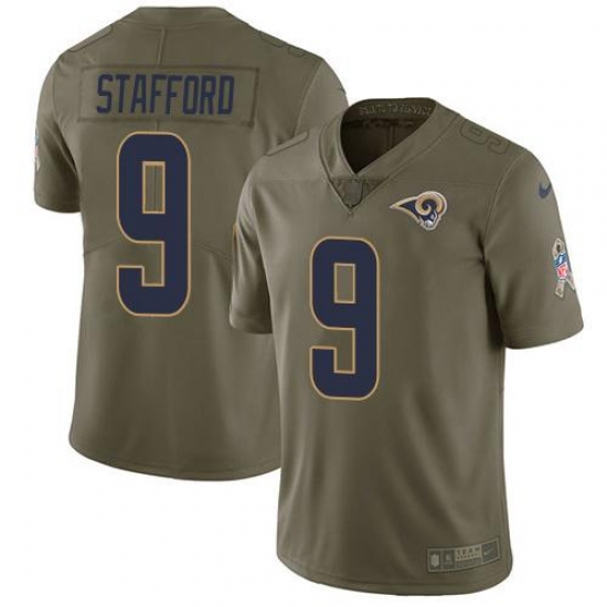 Youth Los Angeles Rams #9 Matthew Stafford Olive Stitched NFL Limited 2017 Salute To Service Jersey Youth Los Angeles Rams #9 Matthew Stafford Olive Stitched NFL Limited 2017 Salute To Service Jersey