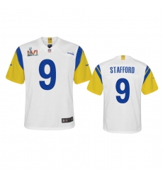 Youth Los Angeles Rams #9 Matthew Stafford Super Bowl LVI Patch Nike Alternate Game NFL Jersey - White Youth Los Angeles Rams #9 Matthew Stafford Super Bowl LVI Patch Nike Alternate Game NFL Jersey - White