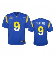 Youth Los Angeles Rams #9 Matthew Stafford Super Bowl LVI Patch Nike Game NFL Jersey - Royal